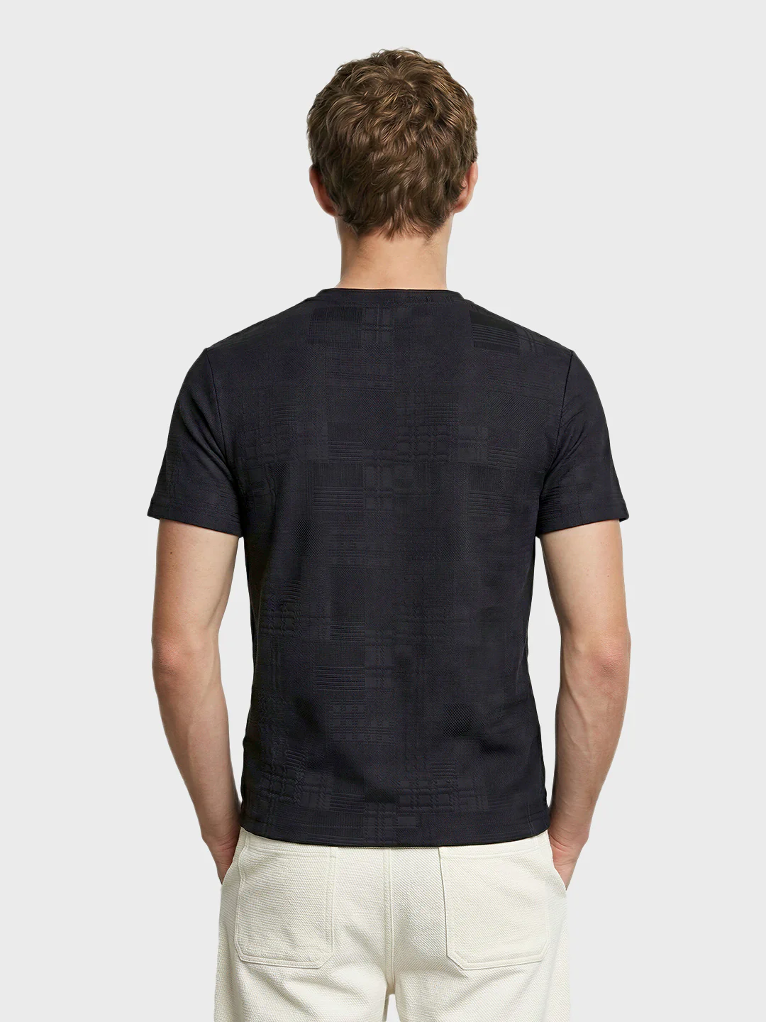 Men's Black Slim Fit Solid Casual T-Shirt - Image 5