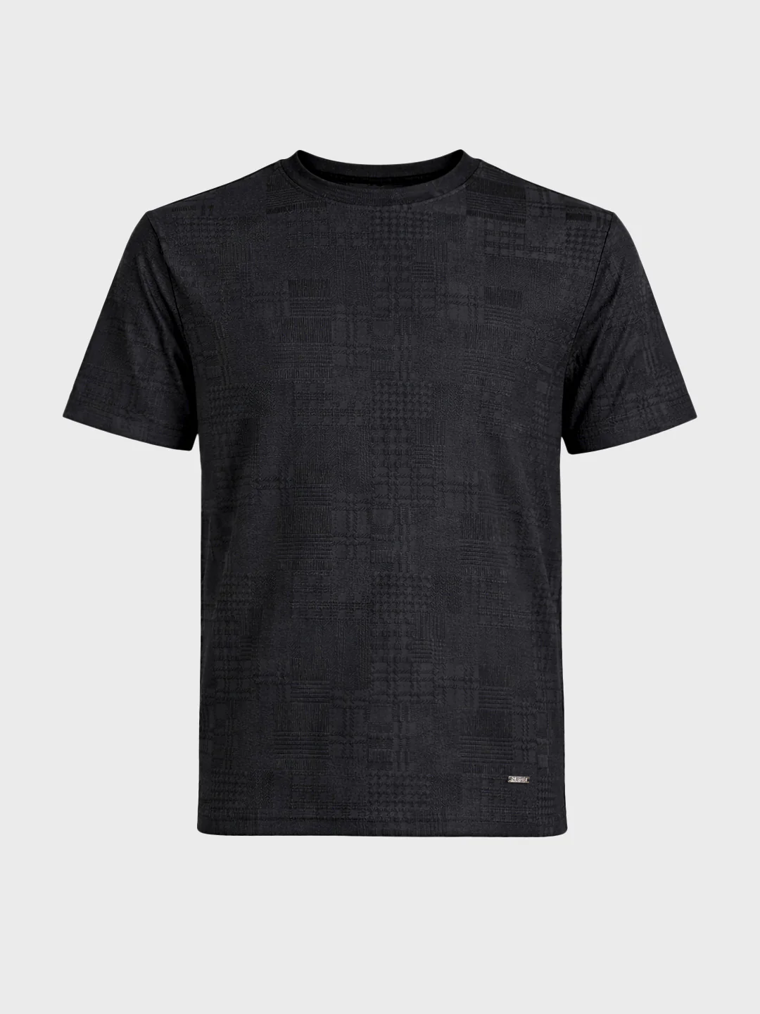 Men's Black Slim Fit Solid Casual T-Shirt - Image 6