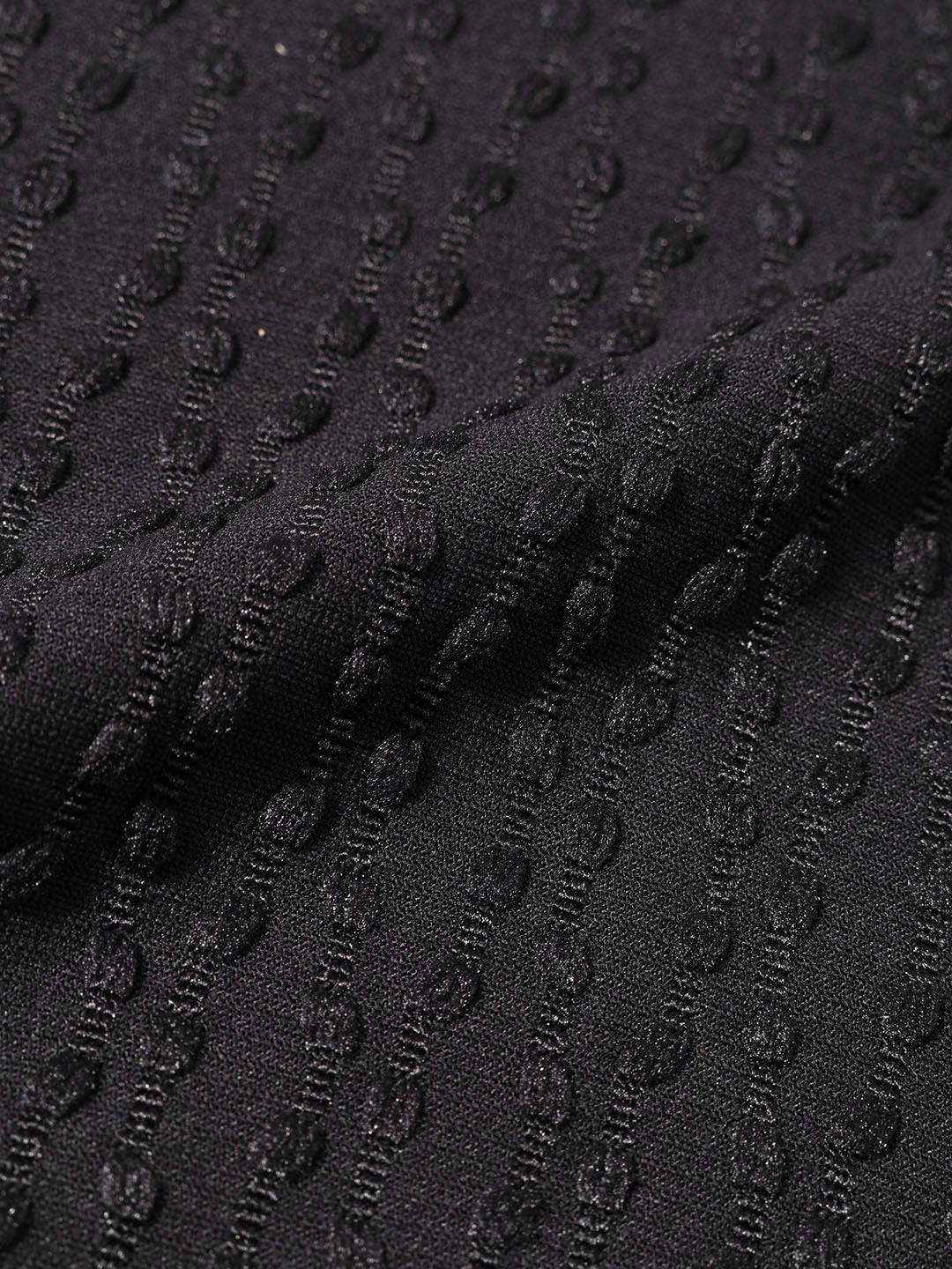 Men's Black Slim Fit Textured Party Wear Shirt - Image 7