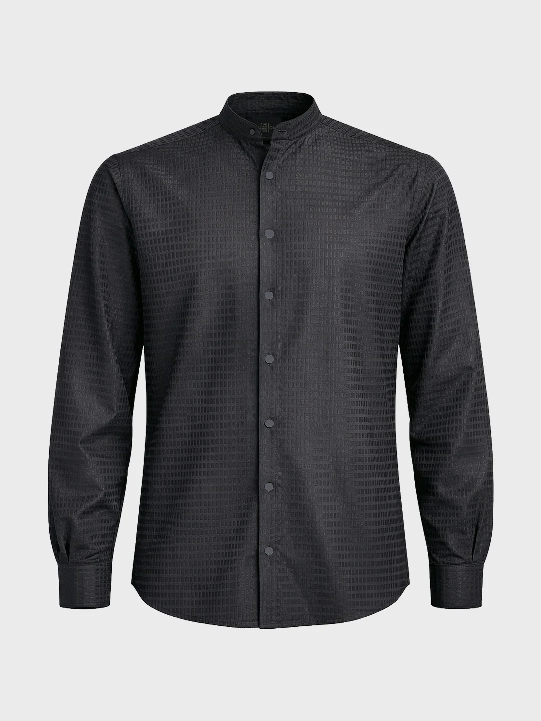 Men's Black Slim Fit Textured Party Wear Shirt - Image 5