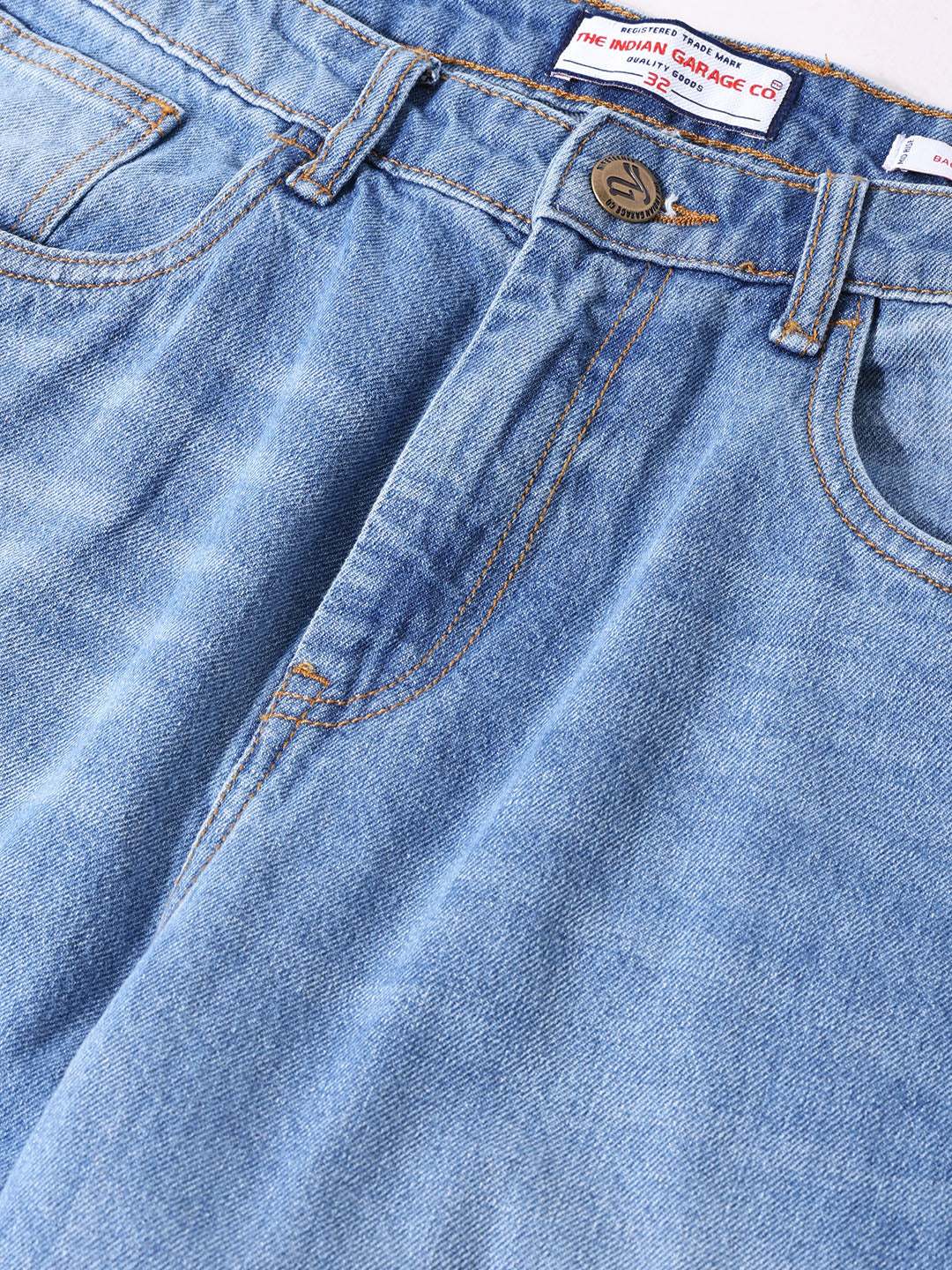 Men's Blue Baggy Fit Solid Casual Jeans - Image 6