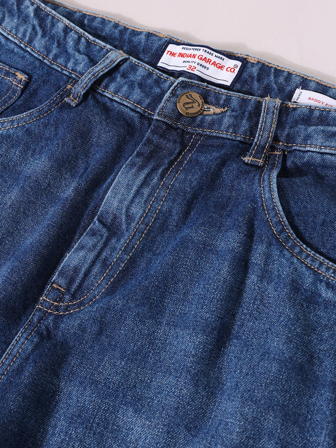 Men's Blue Baggy Fit Solid Casual Jeans - Image 6
