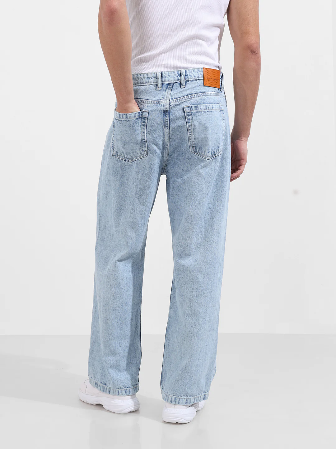Men's Blue Baggy Fit Solid Casual Jeans - Image 5