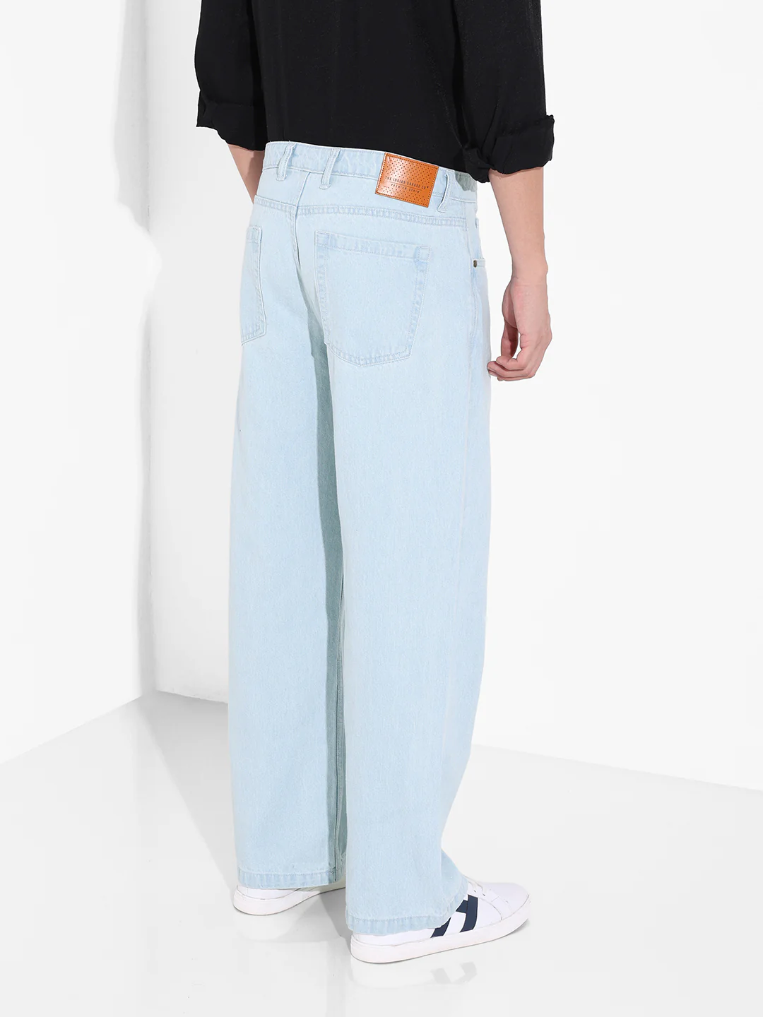 Men's Blue Baggy Fit Solid Casual Jeans - Image 5