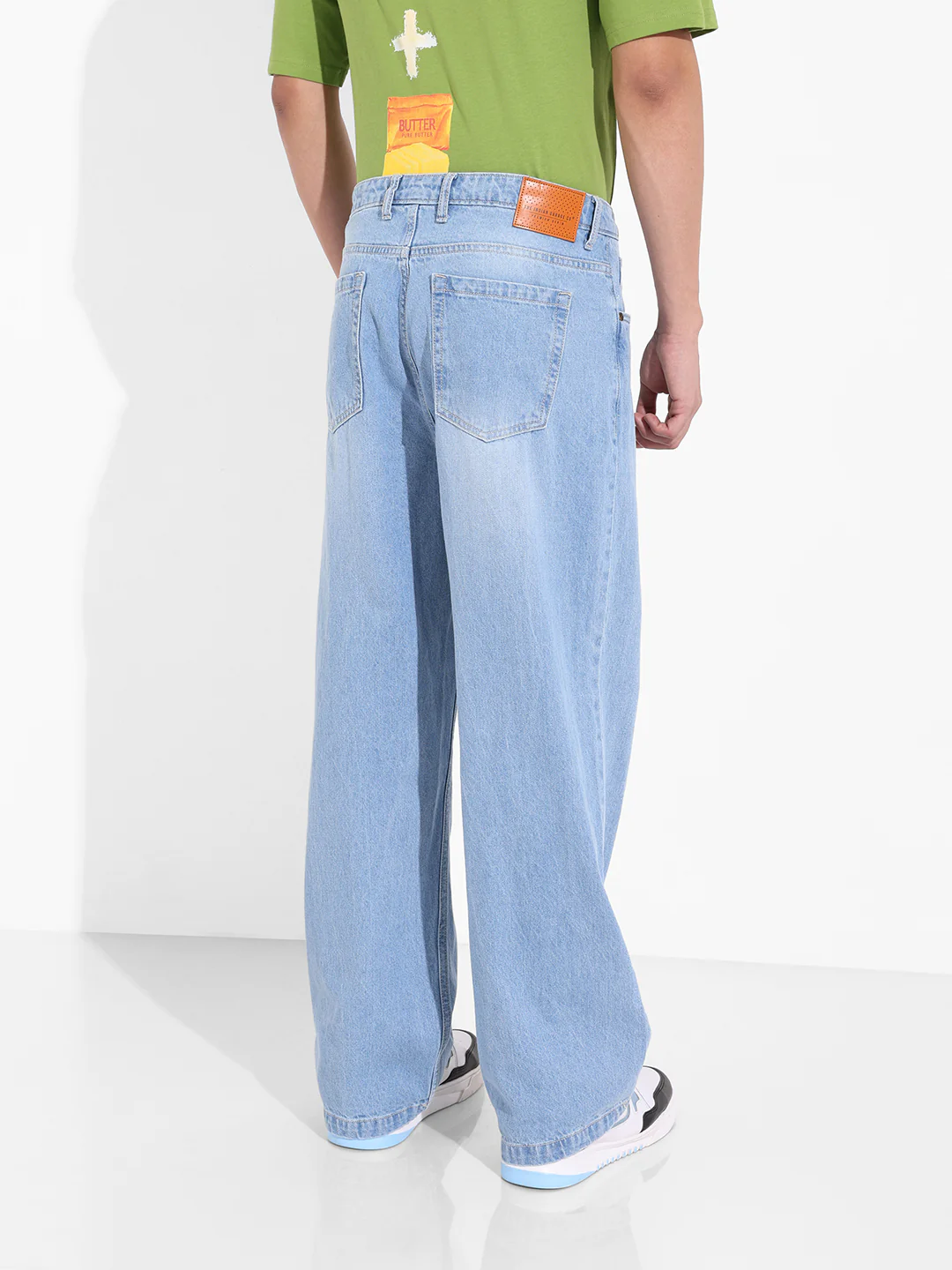Men's Blue Baggy Fit Solid Casual Jeans - Image 5