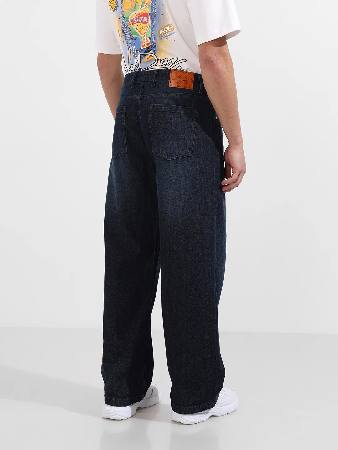 Men's Blue Baggy Fit Solid Casual Jeans - Image 5