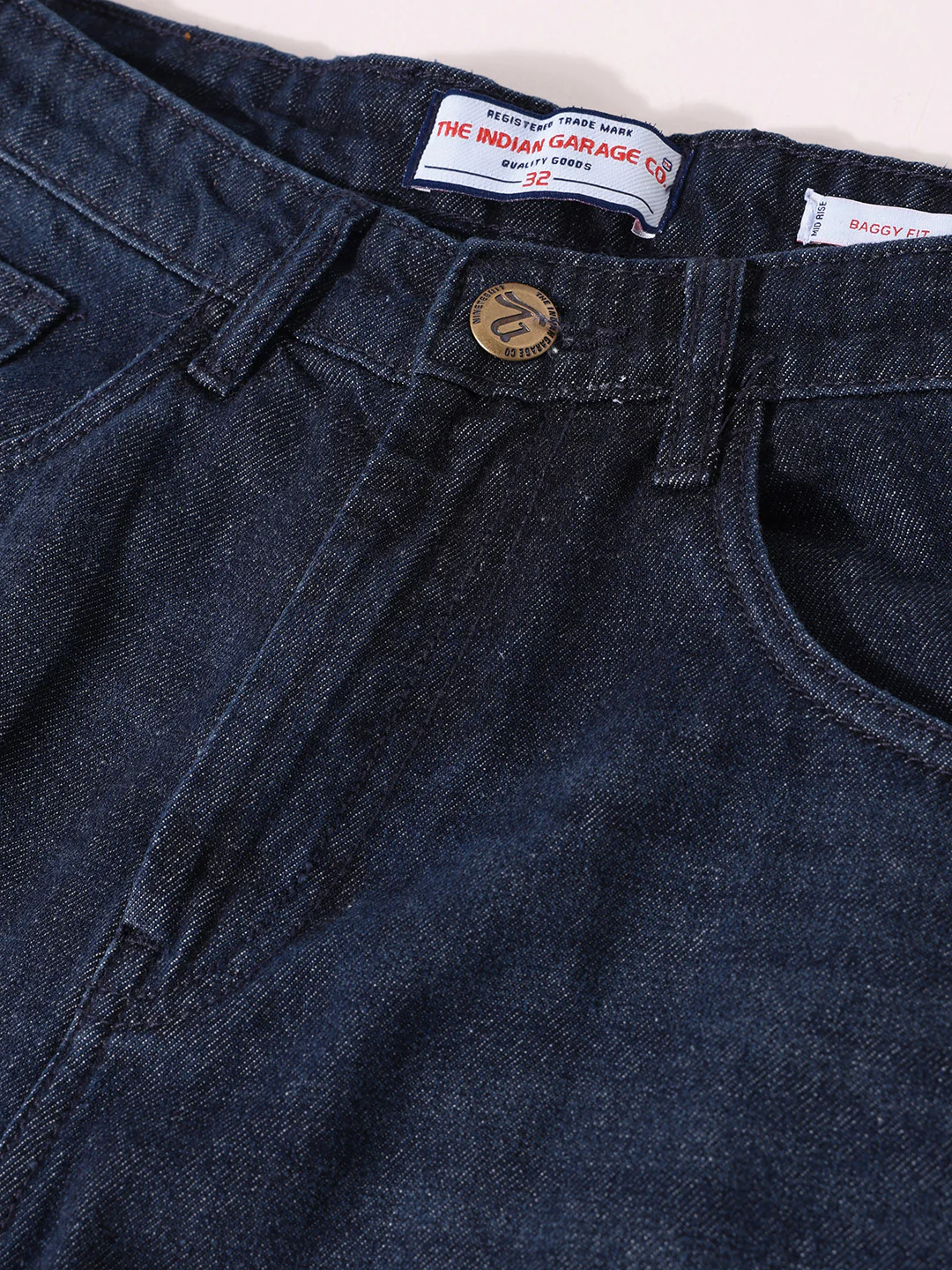 Men's Blue Baggy Fit Solid Casual Jeans - Image 6