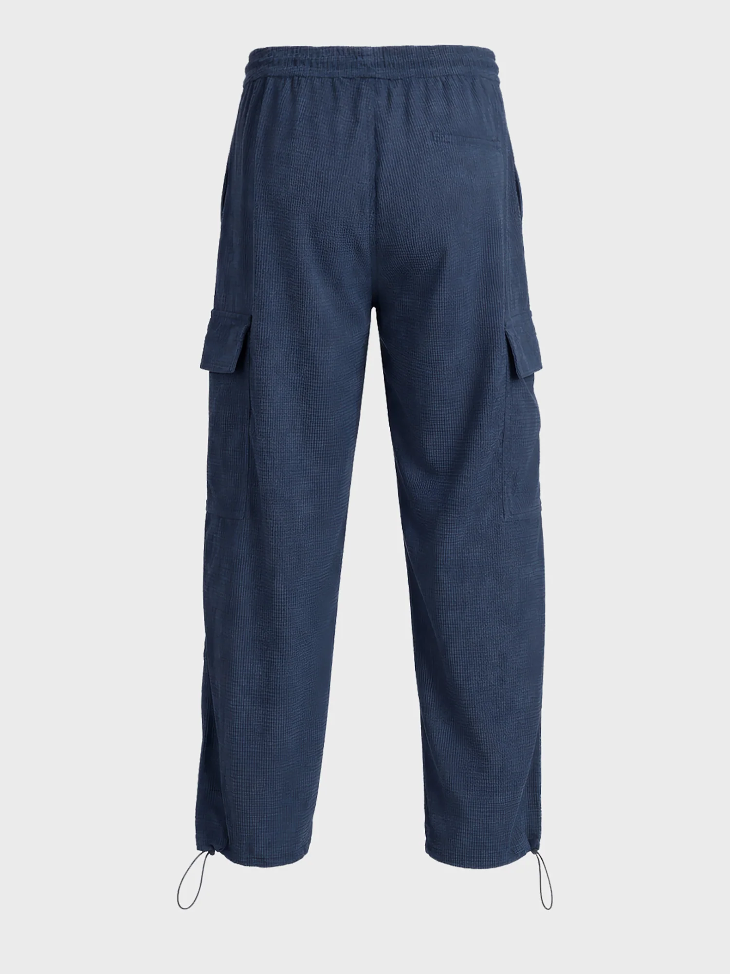 Men's Blue Baggy Fit Textured Utility Cargo - Image 6