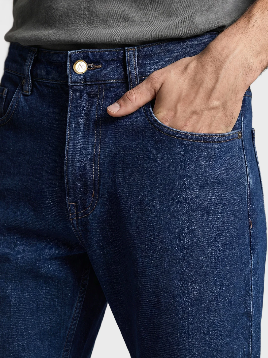 Men's Blue Bootcut Fit Solid Casual Jeans - Image 8