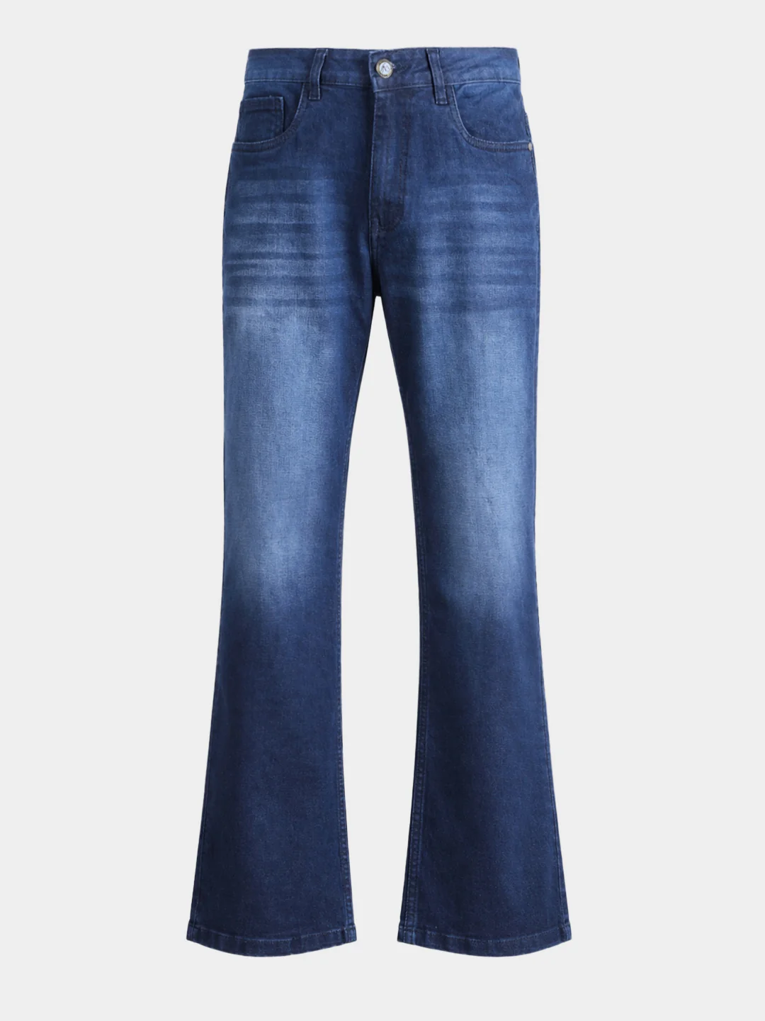 Men's Blue Bootcut Fit Solid Casual Jeans - Image 6