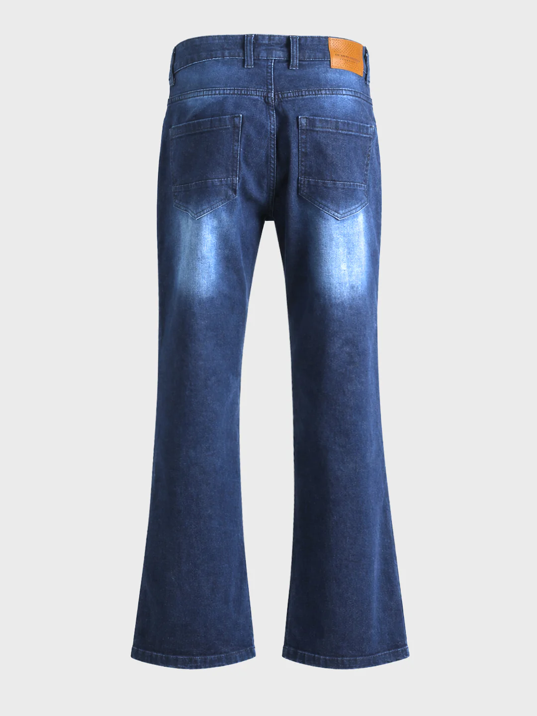 Men's Blue Bootcut Fit Solid Casual Jeans - Image 7