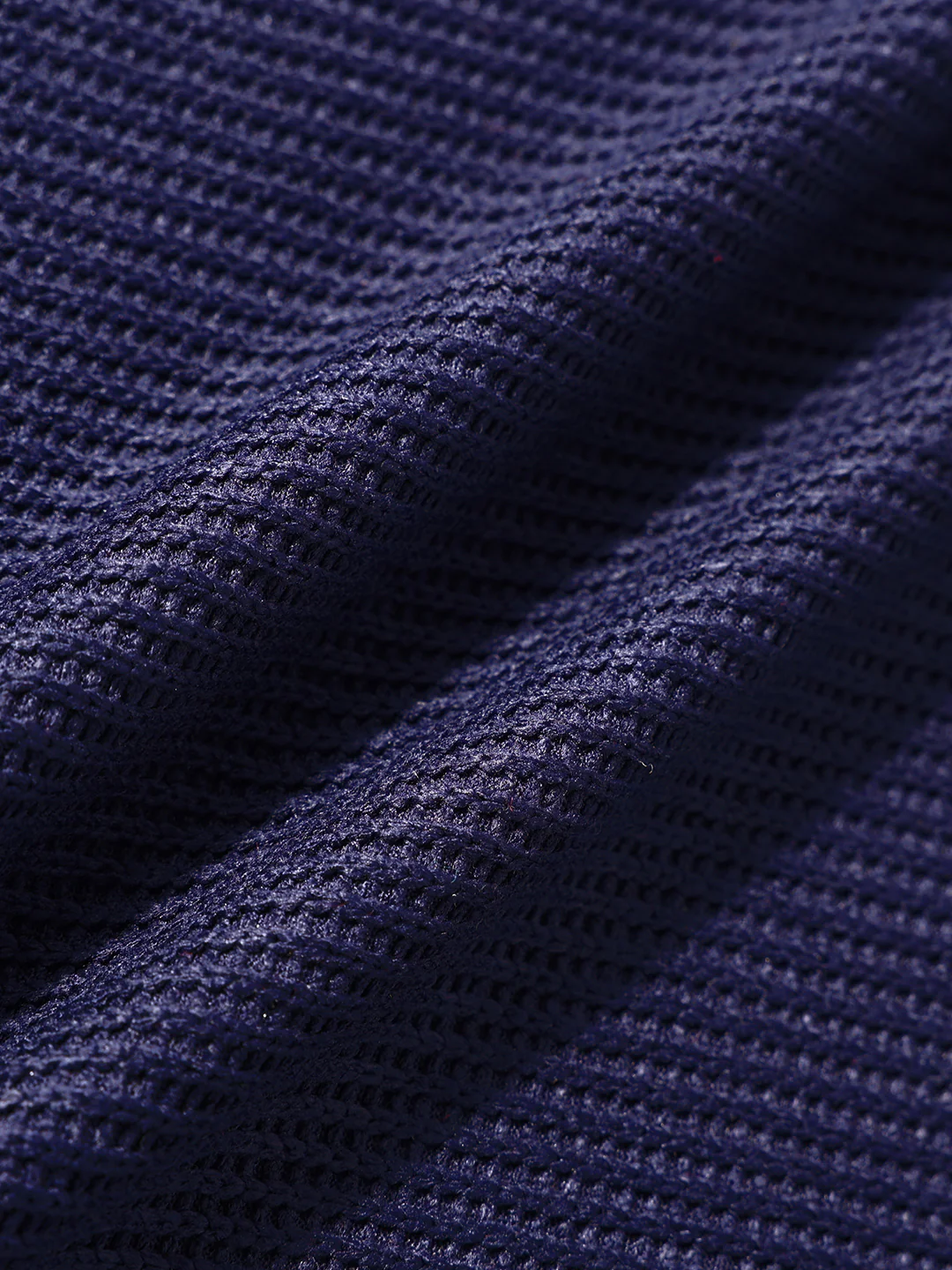 Men's Blue Boxy Fit Textured Casual T-Shirt - Image 7