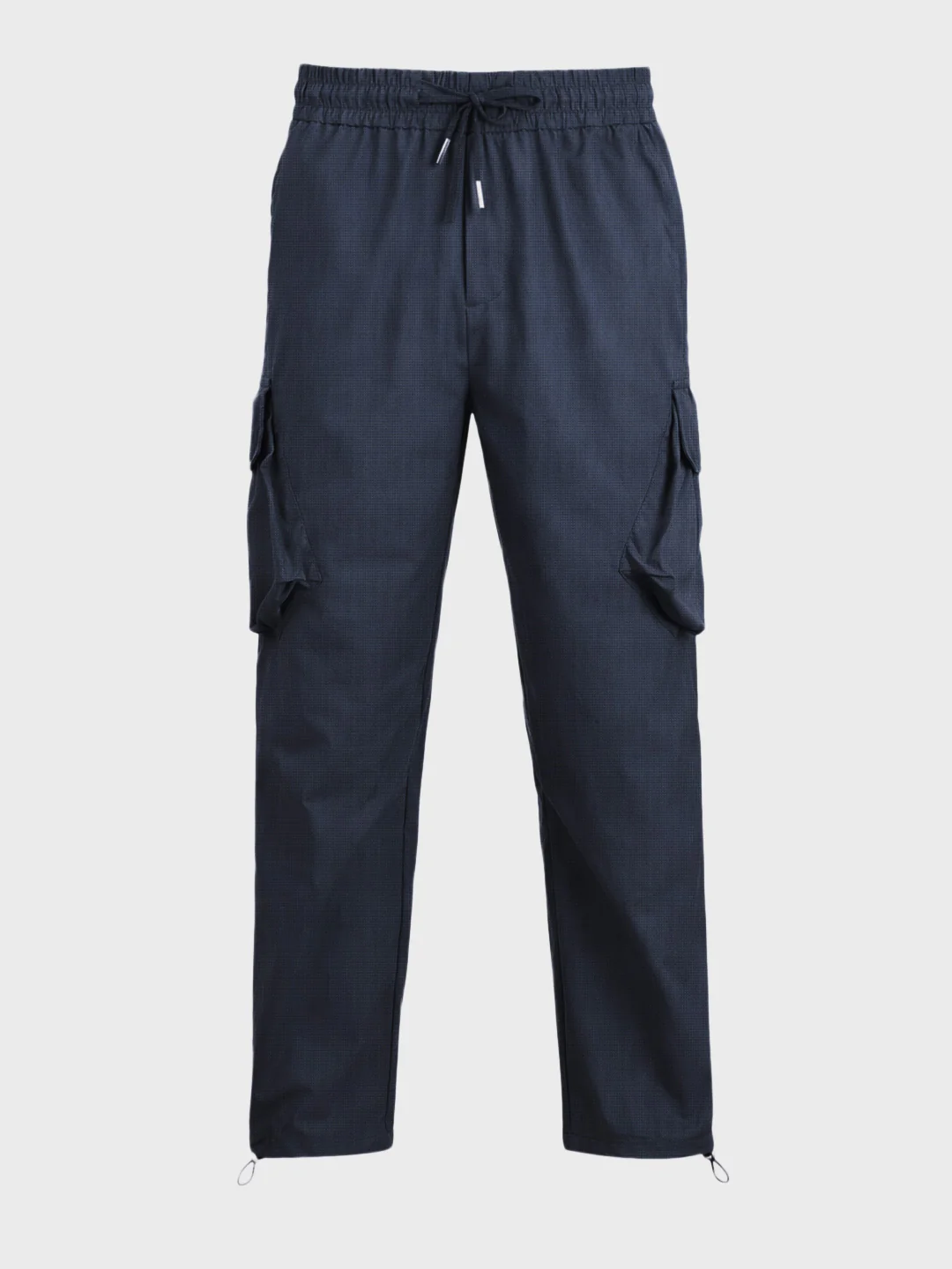 Men's Blue Loose Fit Solid Utility Cargo - Image 6