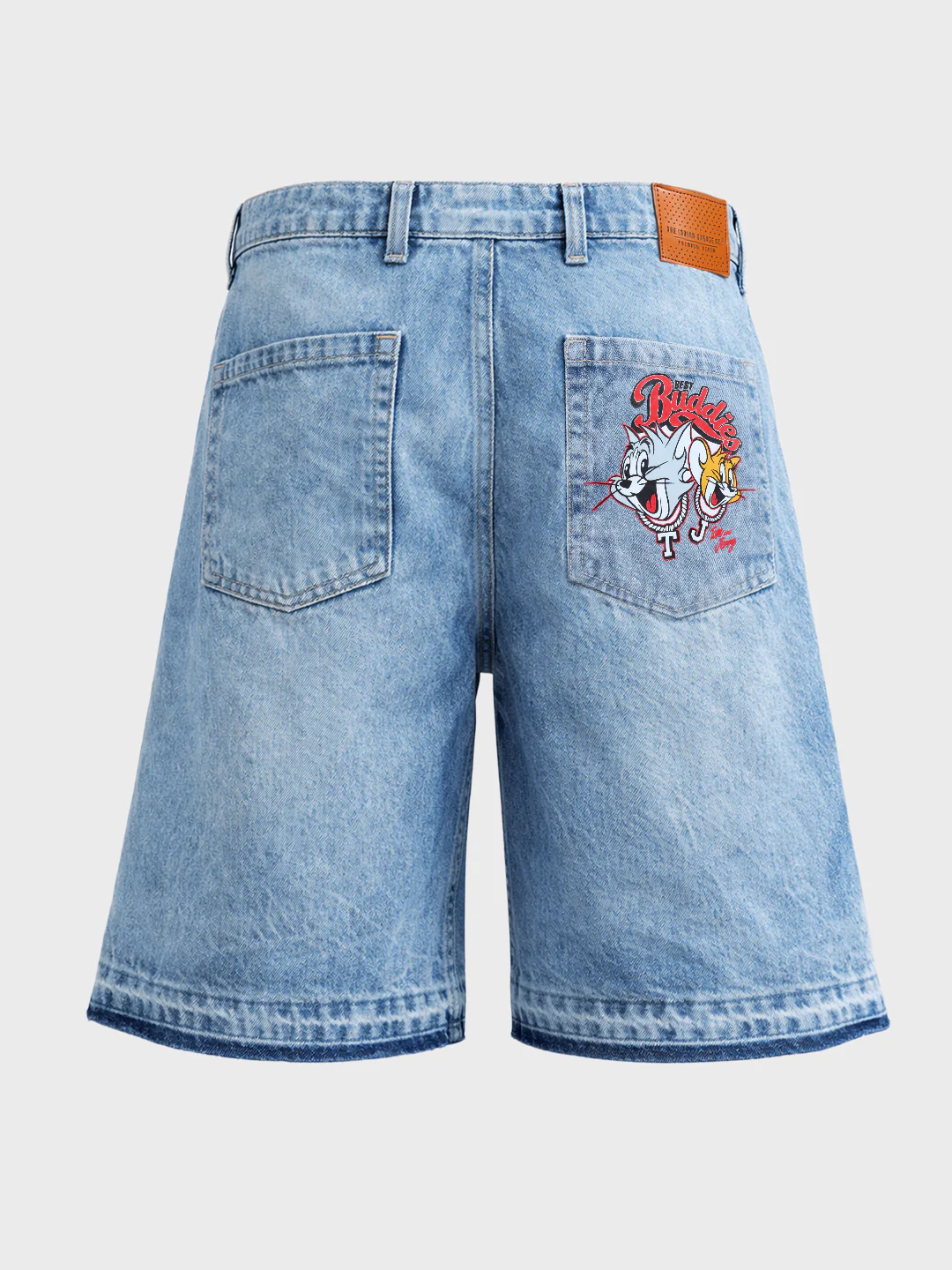 Men's Blue Loose Fit  Tom And Jerry Character Shorts - Image 5