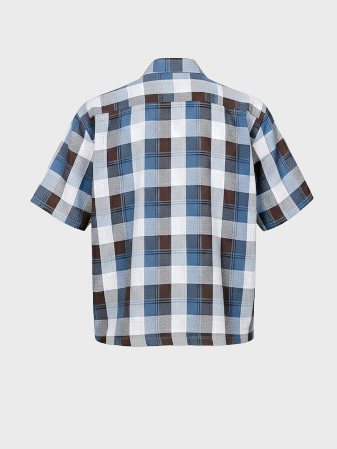 Men's Blue Oversized Fit Embroidered Resort Wear Shirt - Image 4