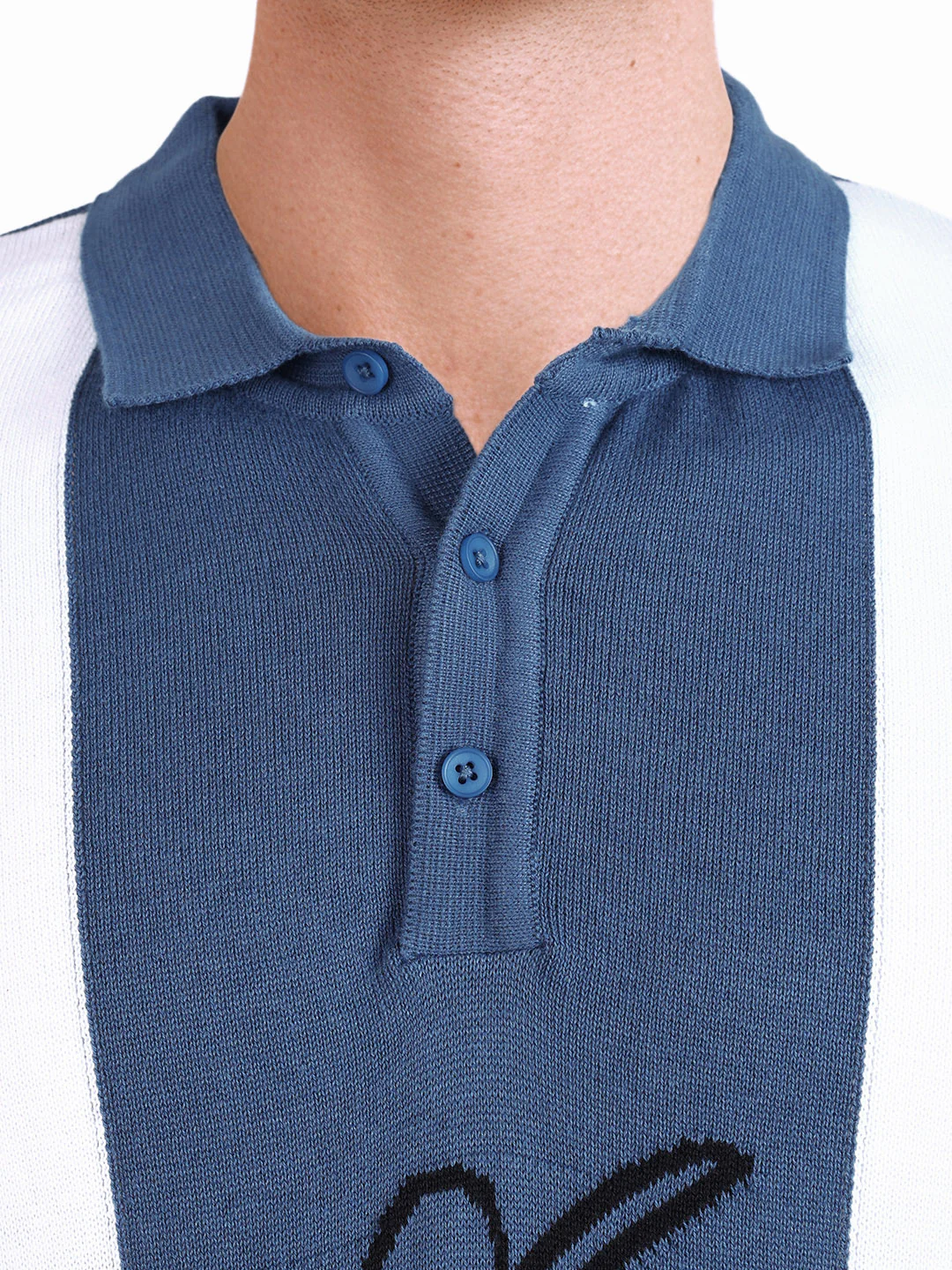 Men's Blue Oversized Fit Graphic Printed Casual T-Shirt - Image 6