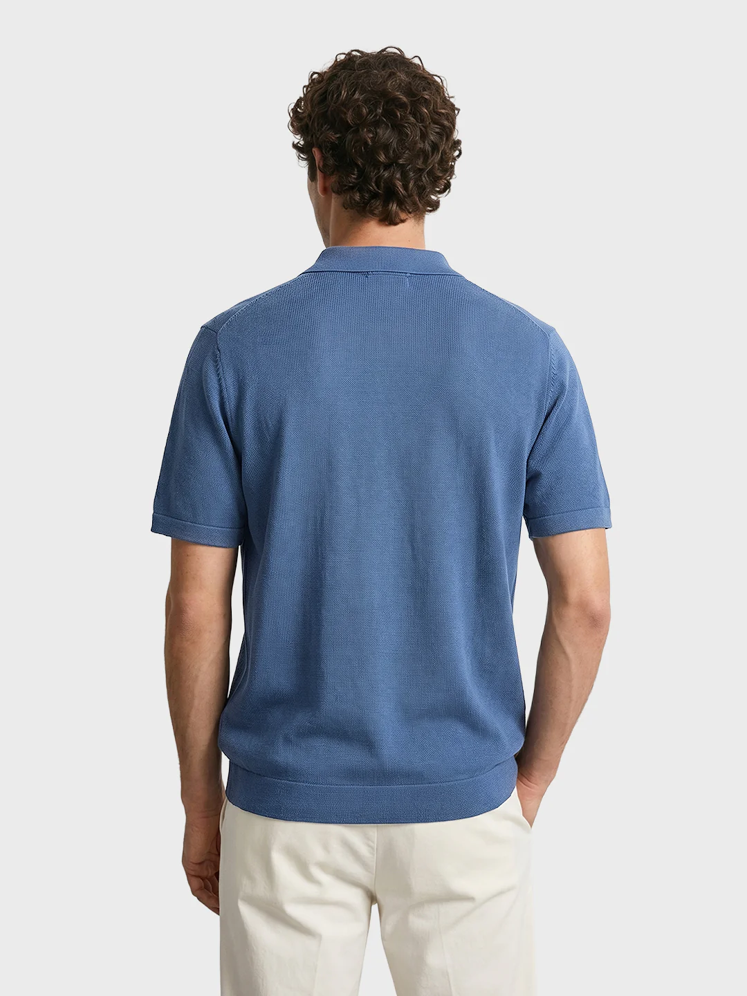 Men's Blue Oversized Fit Graphic Printed Casual T-Shirt - Image 7