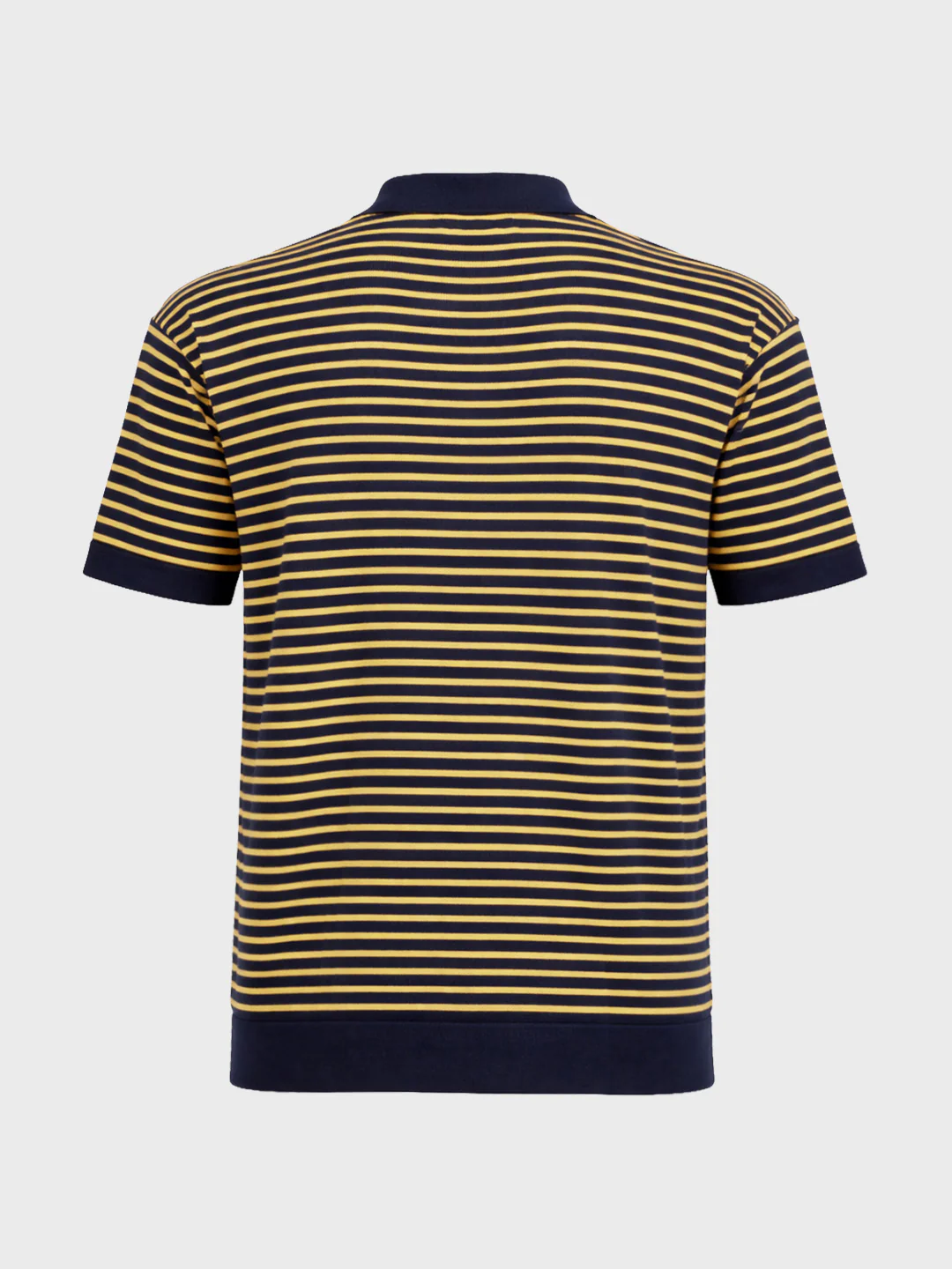 Men's Blue Oversized Fit Striped Flat Knit T-Shirt - Image 5