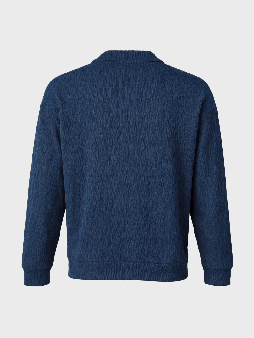 Men's Blue Oversized Fit Textured Casual T-Shirts - Image 6
