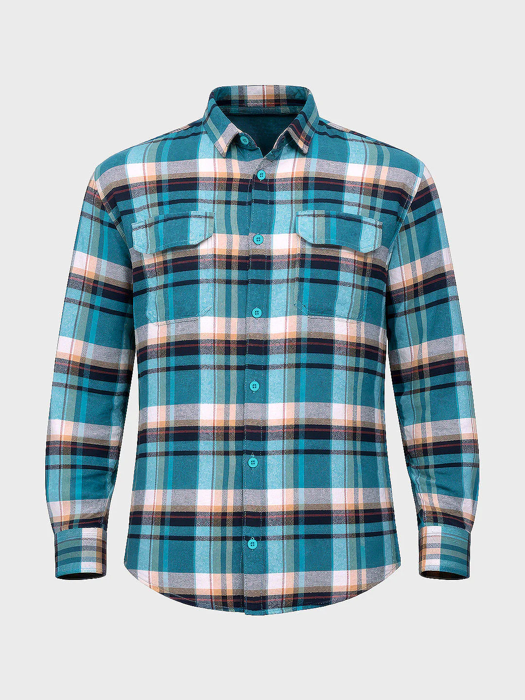 Men's Blue Regular Fit Casual Checkered Shirt - Image 5