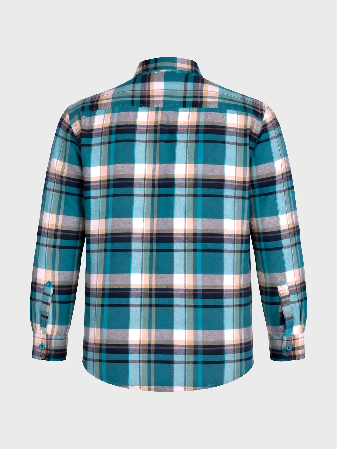 Men's Blue Regular Fit Casual Checkered Shirt - Image 6