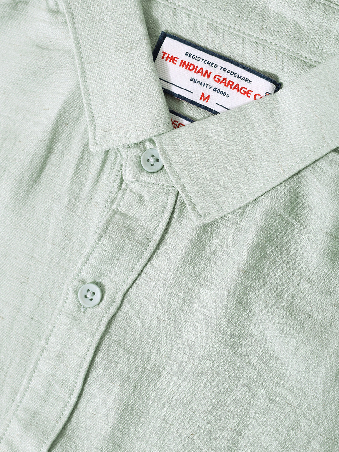 Men's Blue Regular Fit Casual Solid Shirt - Image 3