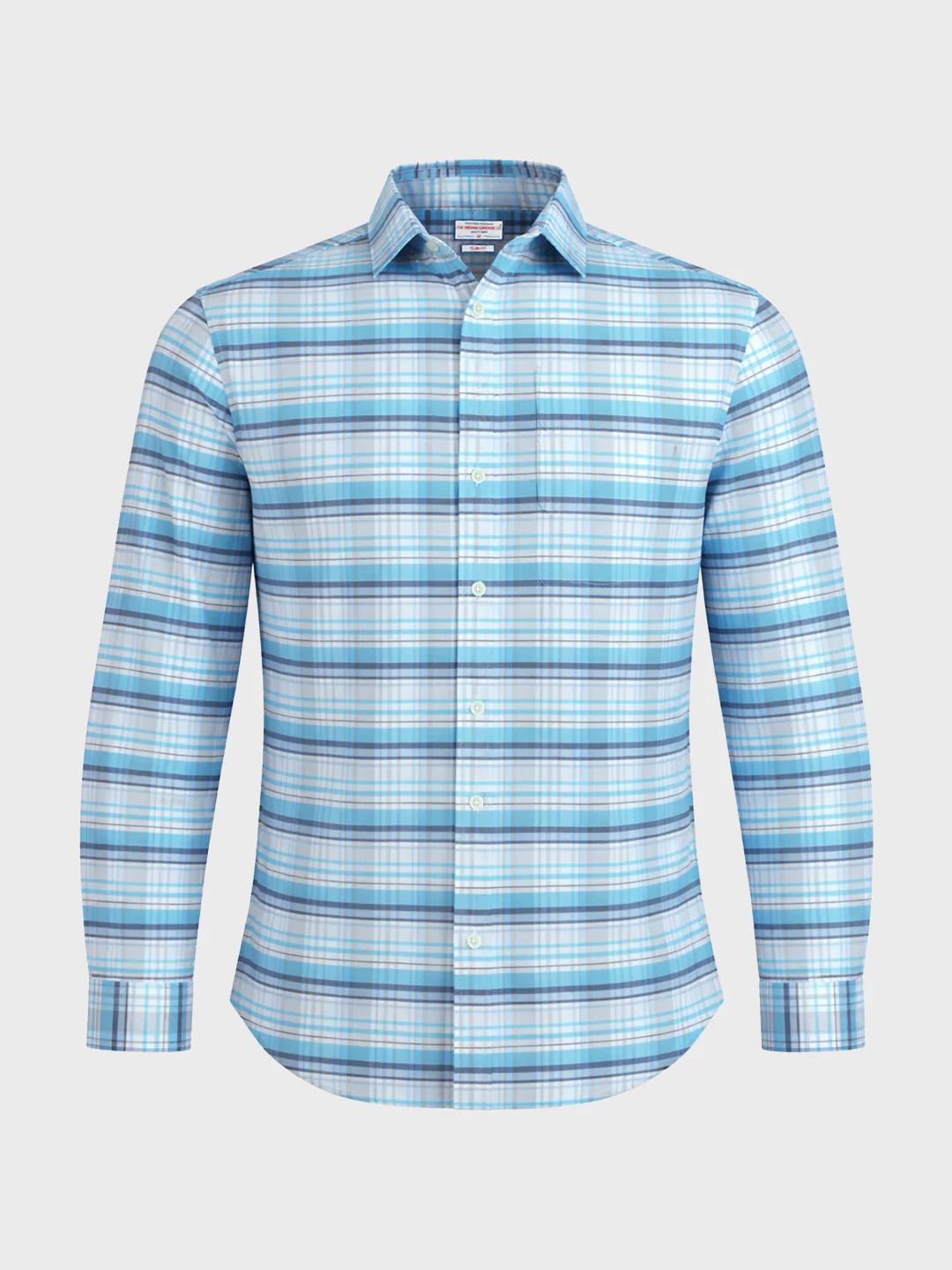 Men's Blue Regular Fit Checked Casual Shirt - Image 6