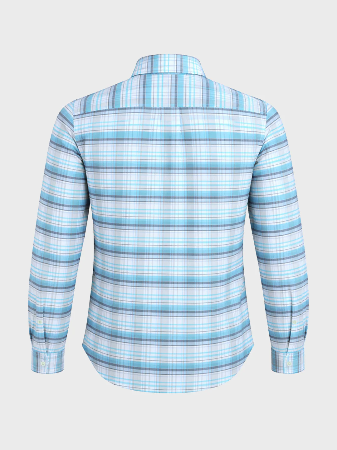 Men's Blue Regular Fit Checked Casual Shirt - Image 7