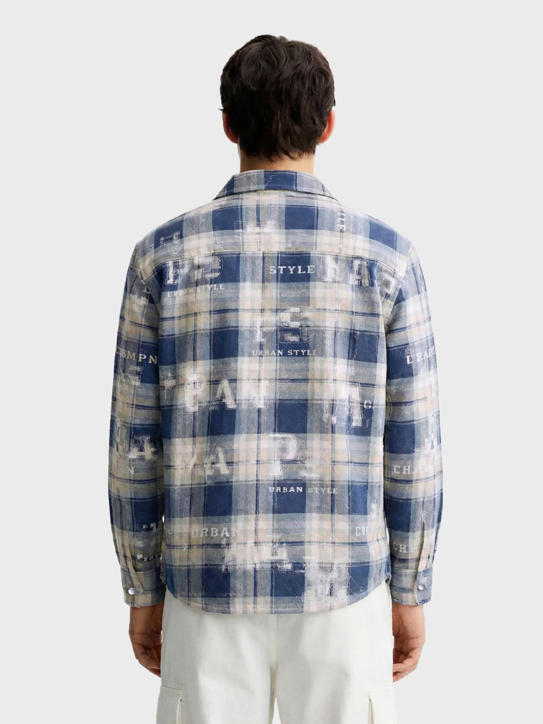 Men's Blue Regular Fit Checked Casual Shirt - Image 2