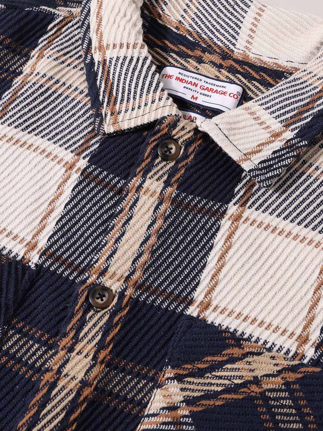 Men's Blue Regular Fit Checked Casual Shirt - Image 3