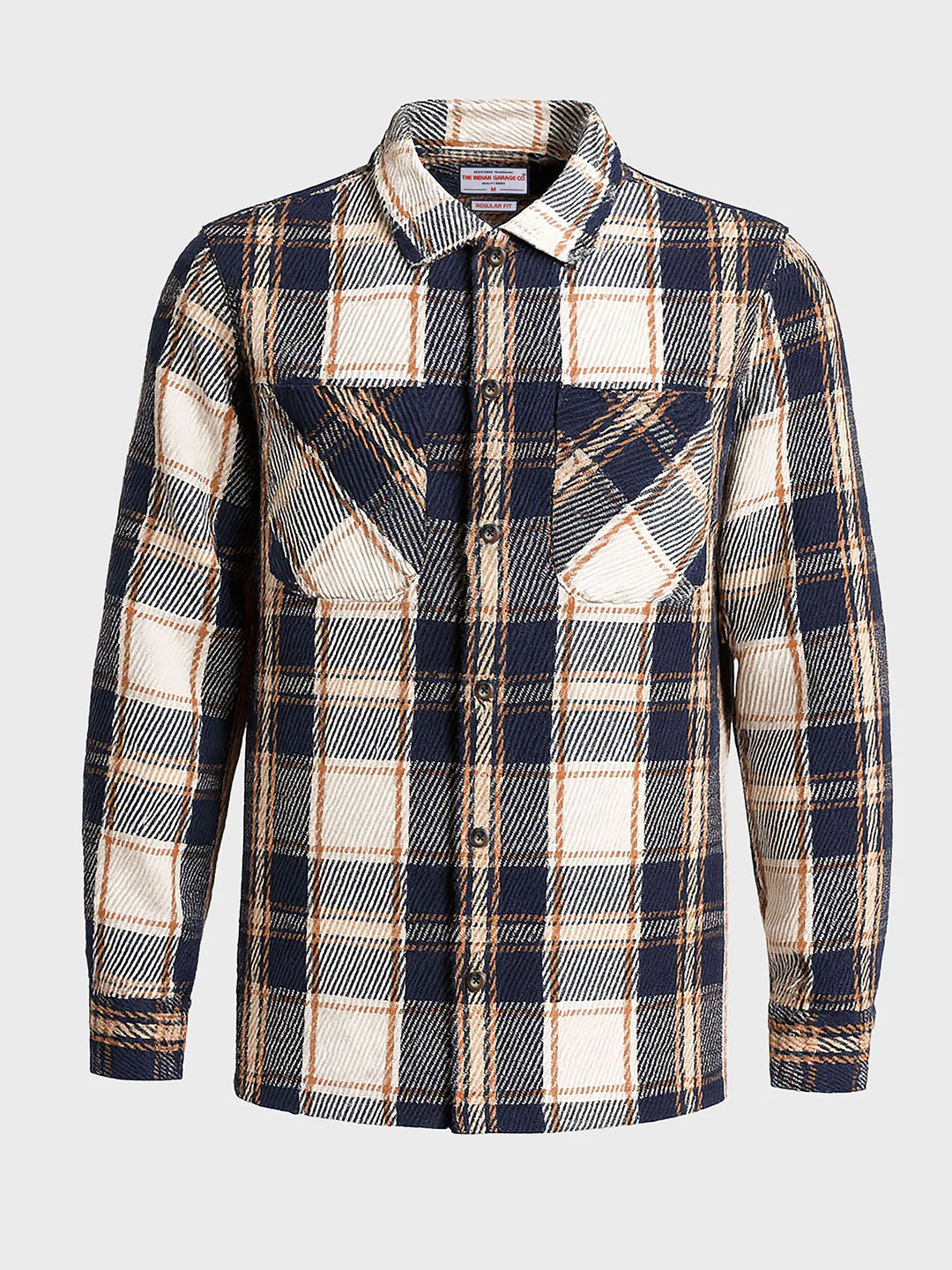 Men's Blue Regular Fit Checked Casual Shirt - Image 4