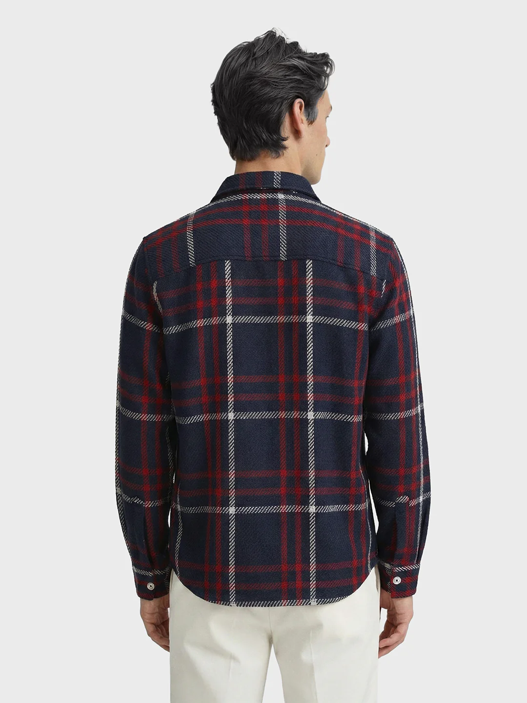 Men's Blue Regular Fit Checked Casual Shirt - Image 2
