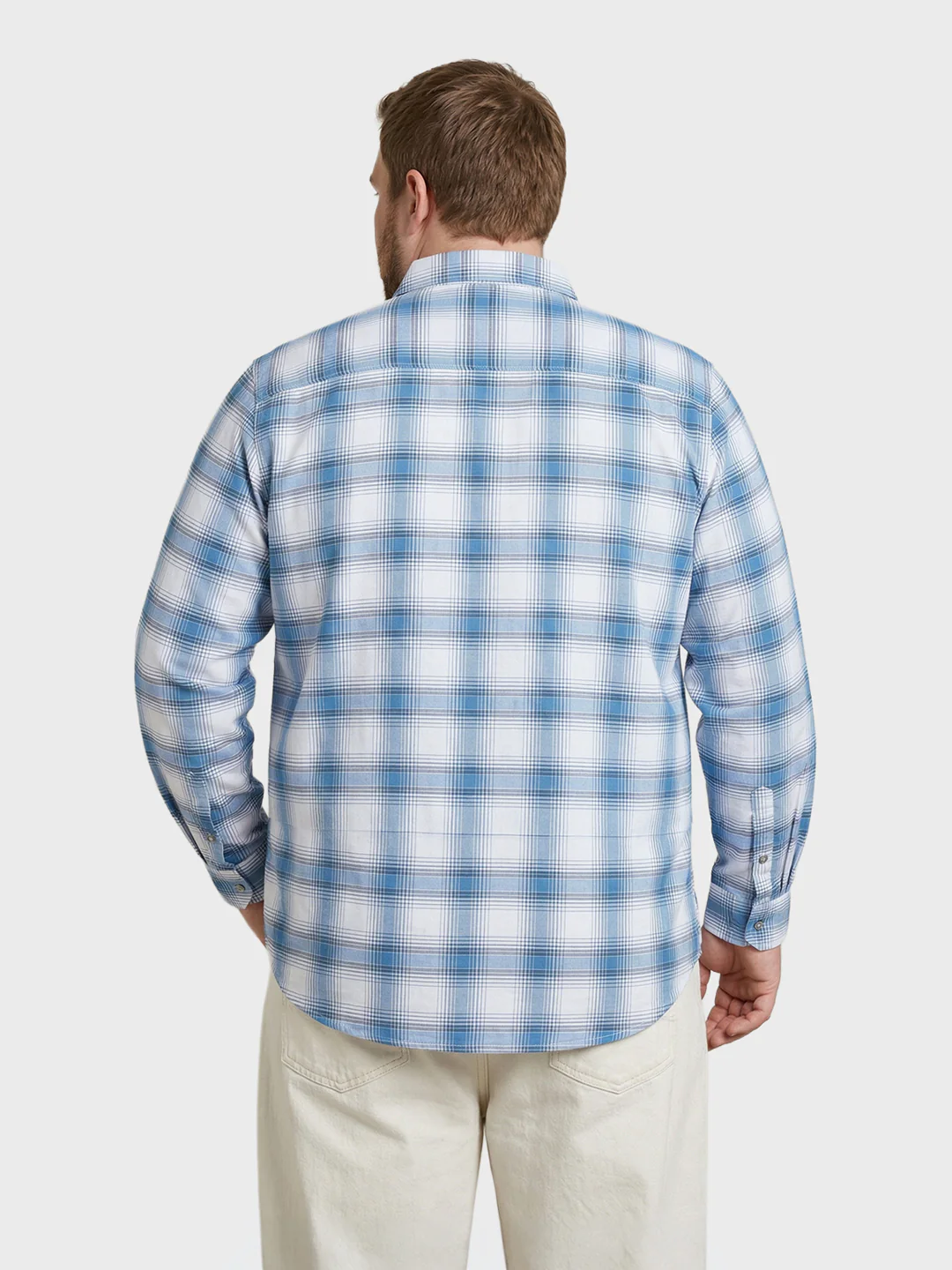 Men's Blue Regular Fit Checked Casual Shirt - Image 3