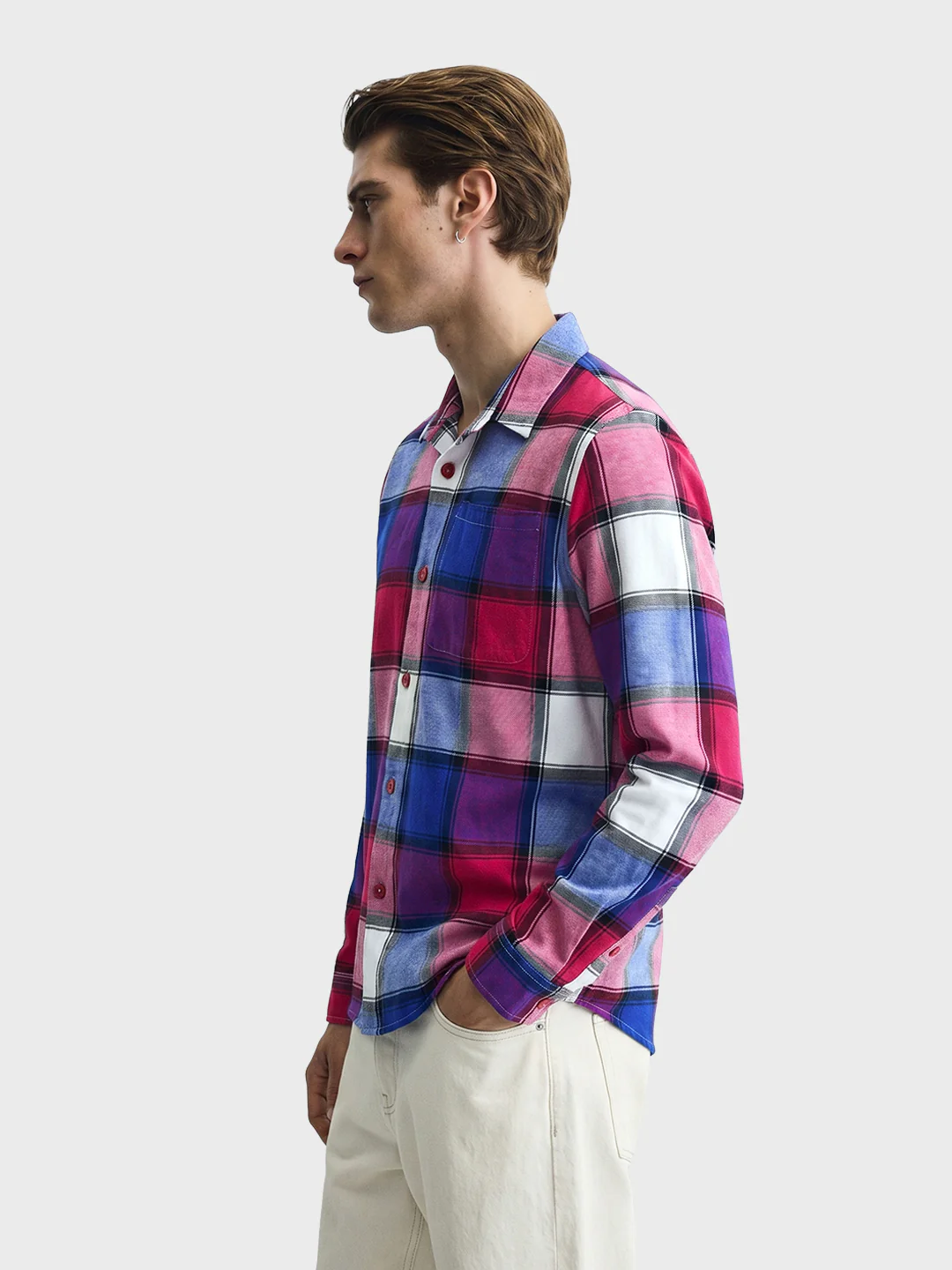 Men's Multicolor Regular Fit Checkered Casual Shirt - Image 2