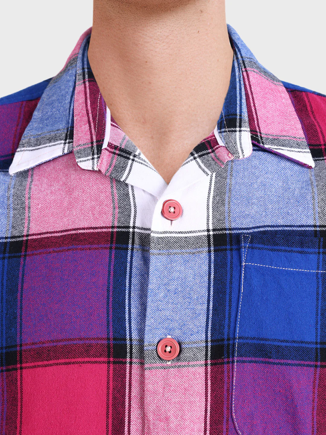 Men's Multicolor Regular Fit Checkered Casual Shirt - Image 3