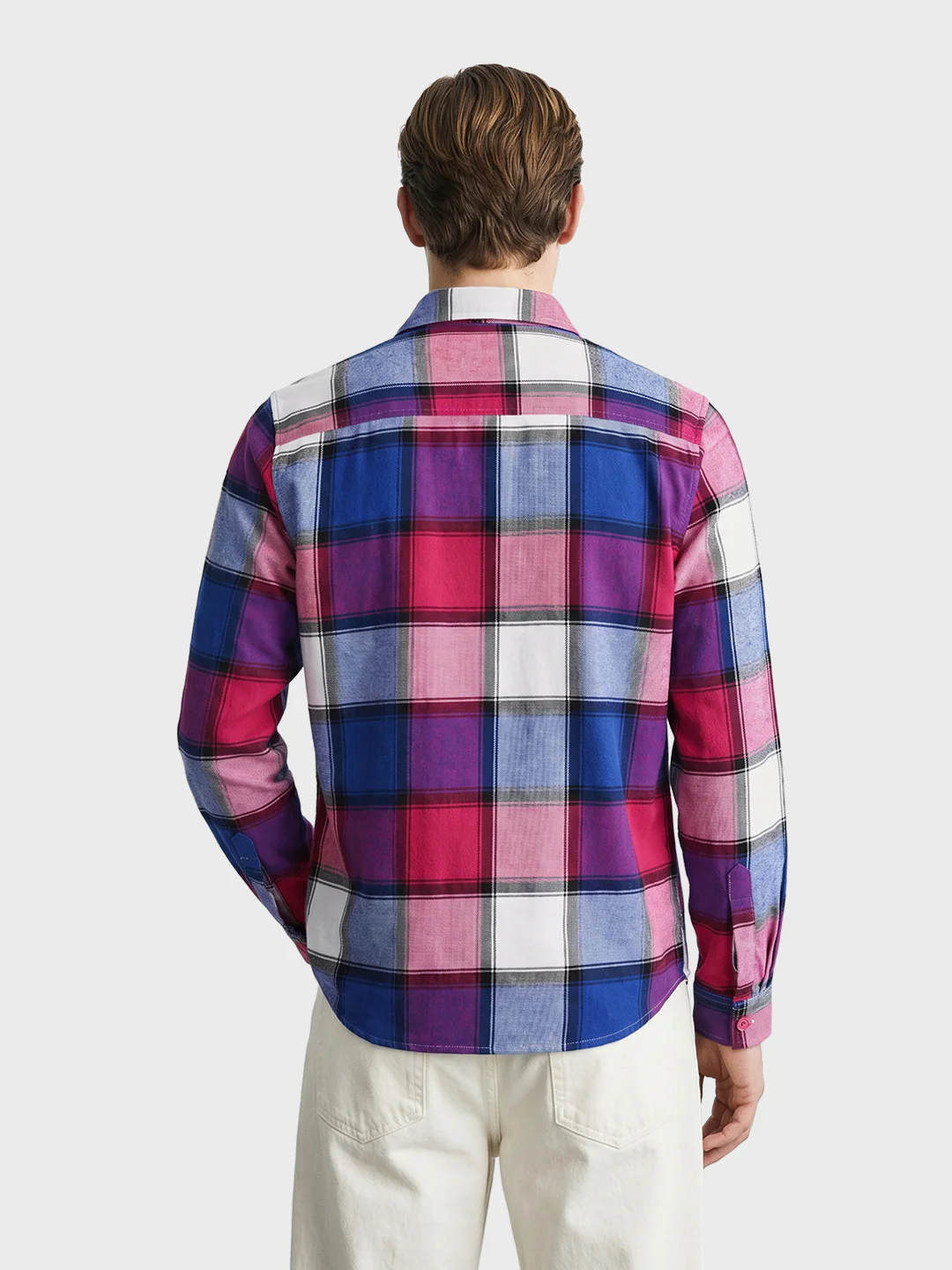 Men's Multicolor Regular Fit Checkered Casual Shirt - Image 4