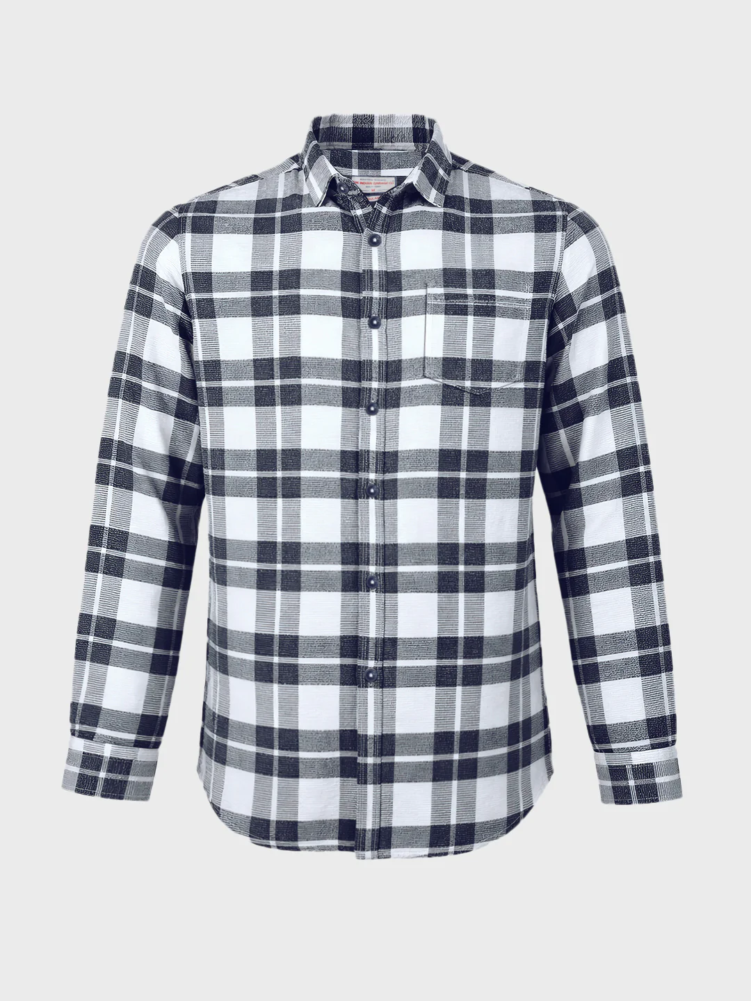 Men's Blue Regular Fit Checkered Casual Shirt - Image 4