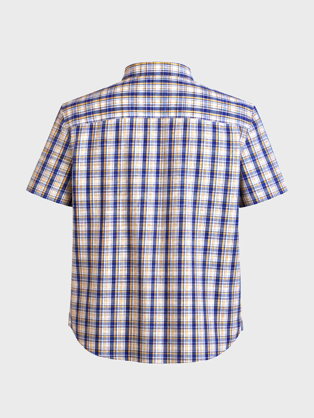 Men's Blue Regular Fit Checkered Casual Shirt - Image 5