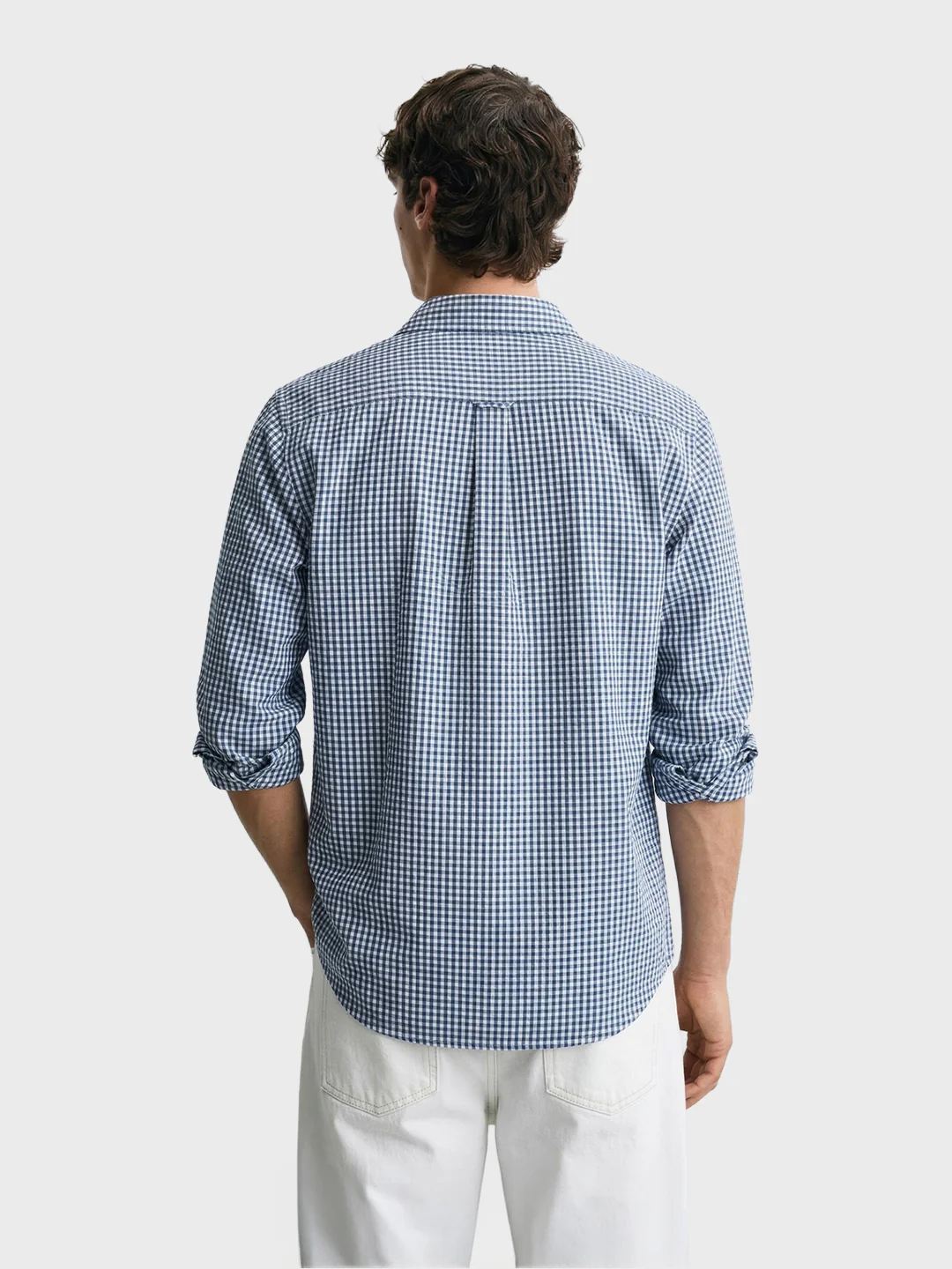 Men's Blue Regular Fit Checkered Casual Shirt - Image 5