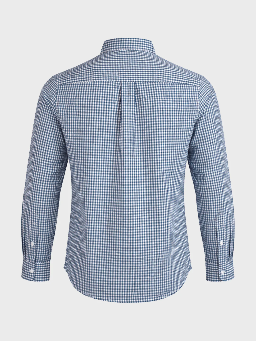 Men's Blue Regular Fit Checkered Casual Shirt - Image 7