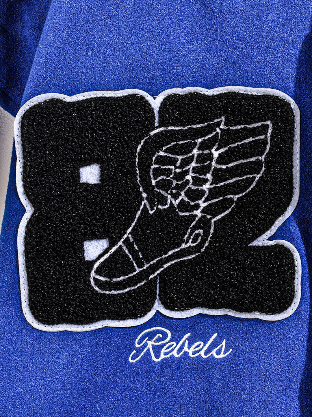 Men's Blue Regular Fit Embroided Casual Bomber Jacket - Image 5