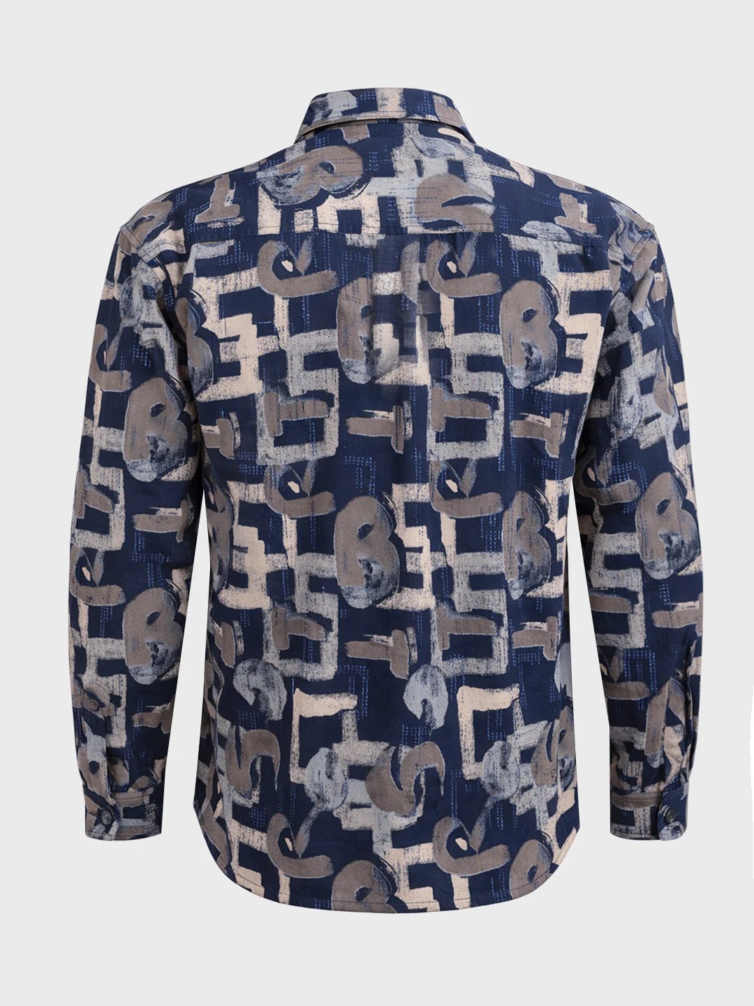 Men's Blue Regular Fit Printed Casual Shirt - Image 5