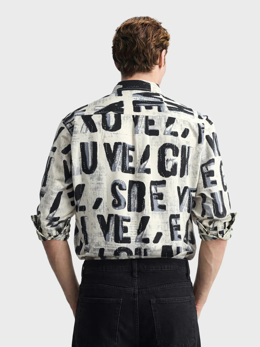 Men's Blue Regular Fit Printed Casual Shirt - Image 2