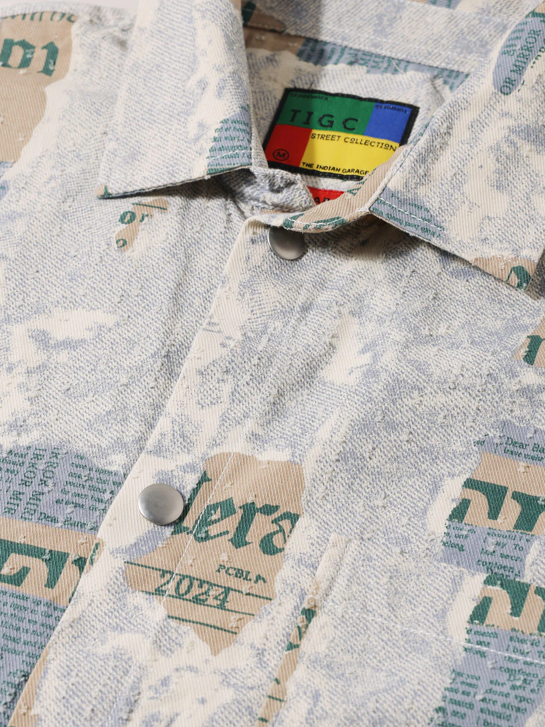 Men's Blue Regular Fit Printed Casual Shirt - Image 3