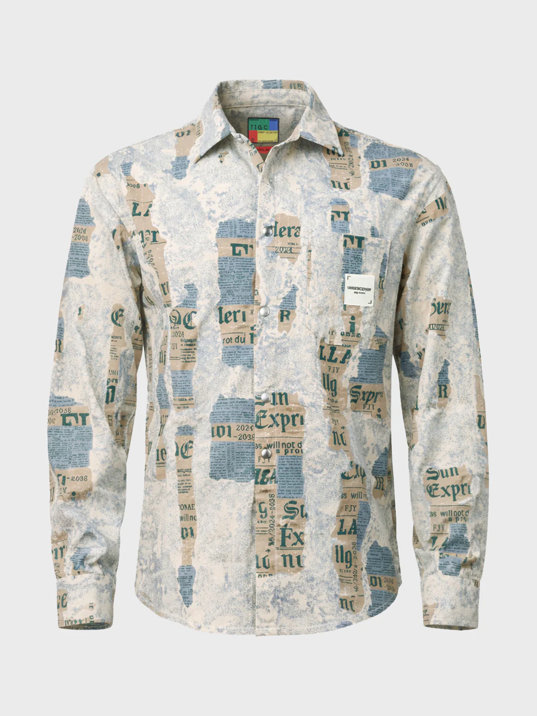 Men's Blue Regular Fit Printed Casual Shirt - Image 5