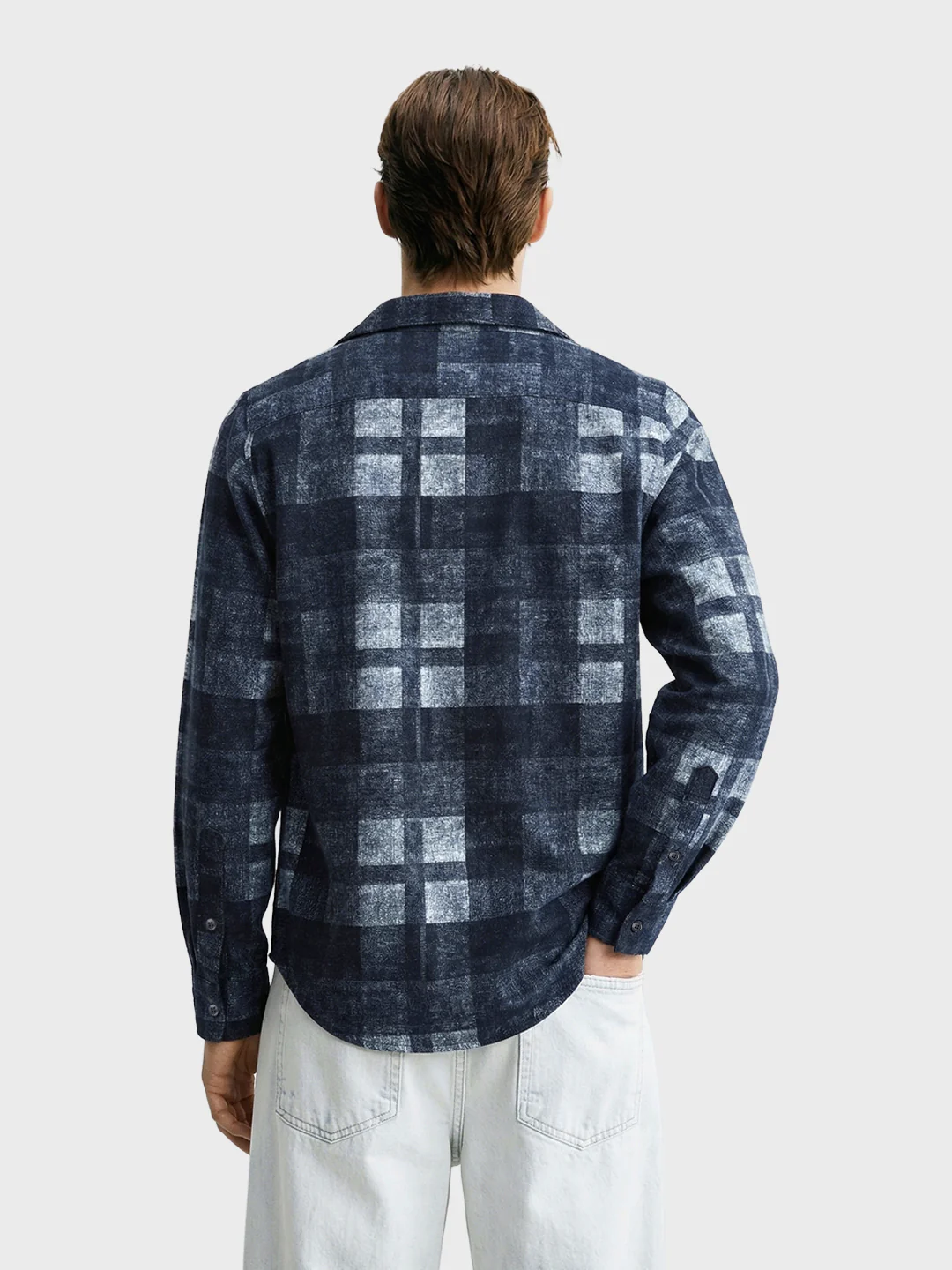 Men's Blue Regular Fit Checkered Casual Shirt - Image 5