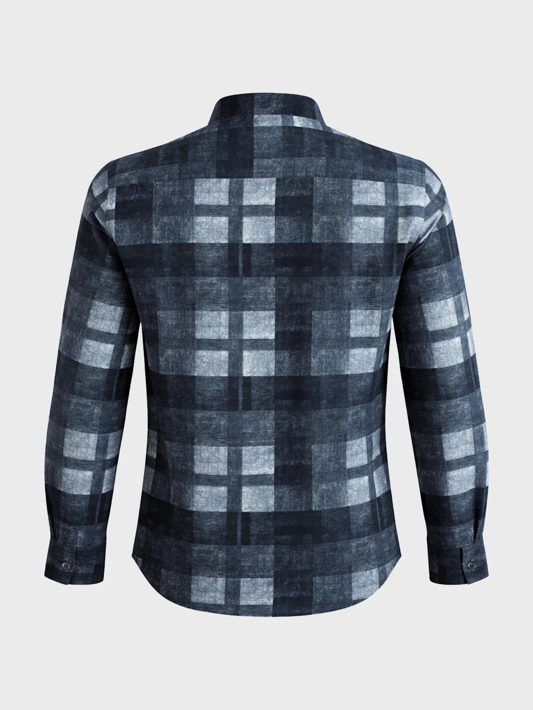 Men's Blue Regular Fit Checkered Casual Shirt - Image 7