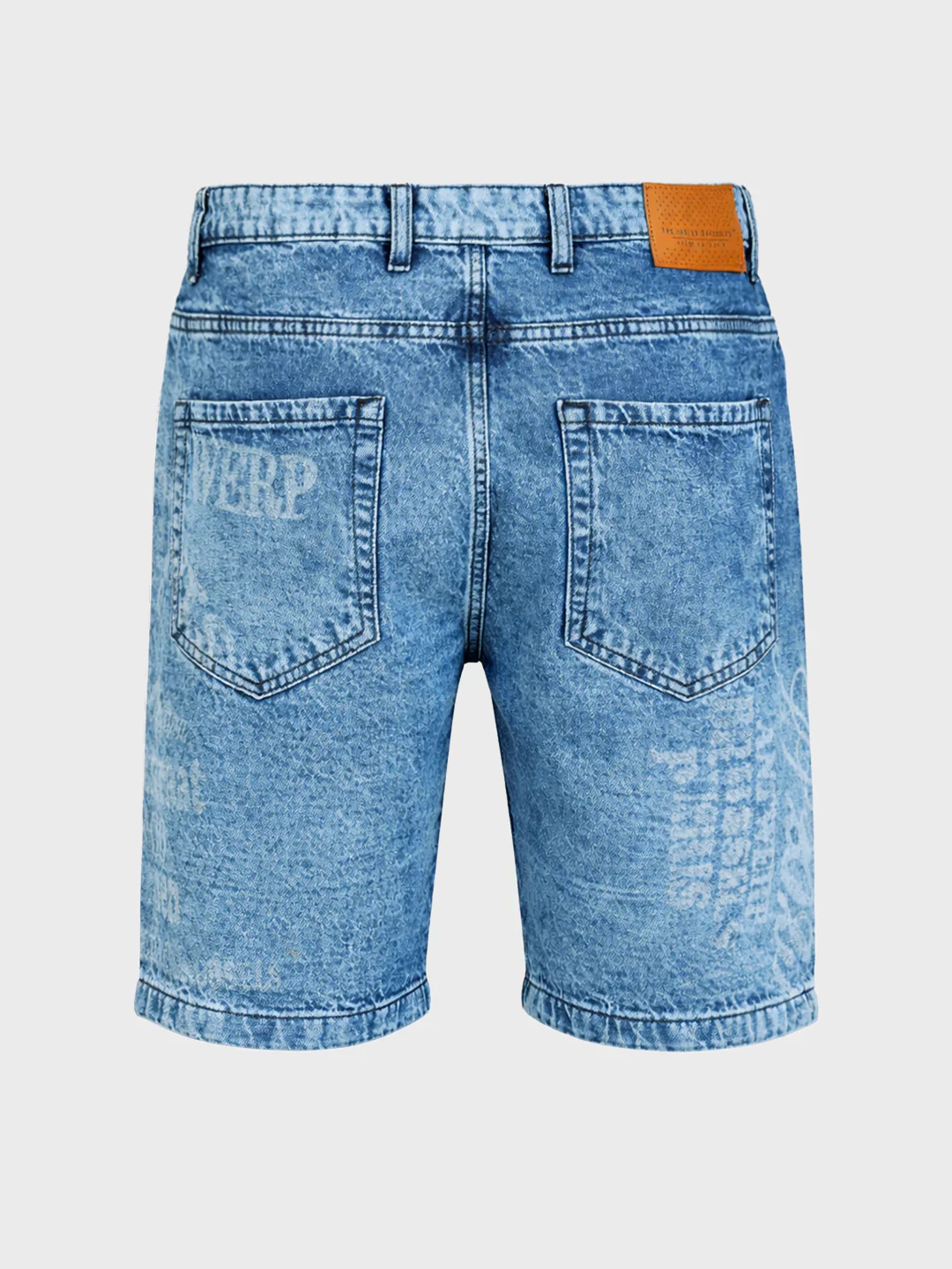 Men's Blue Regular Fit Printed Retro Wear Shorts - Image 7