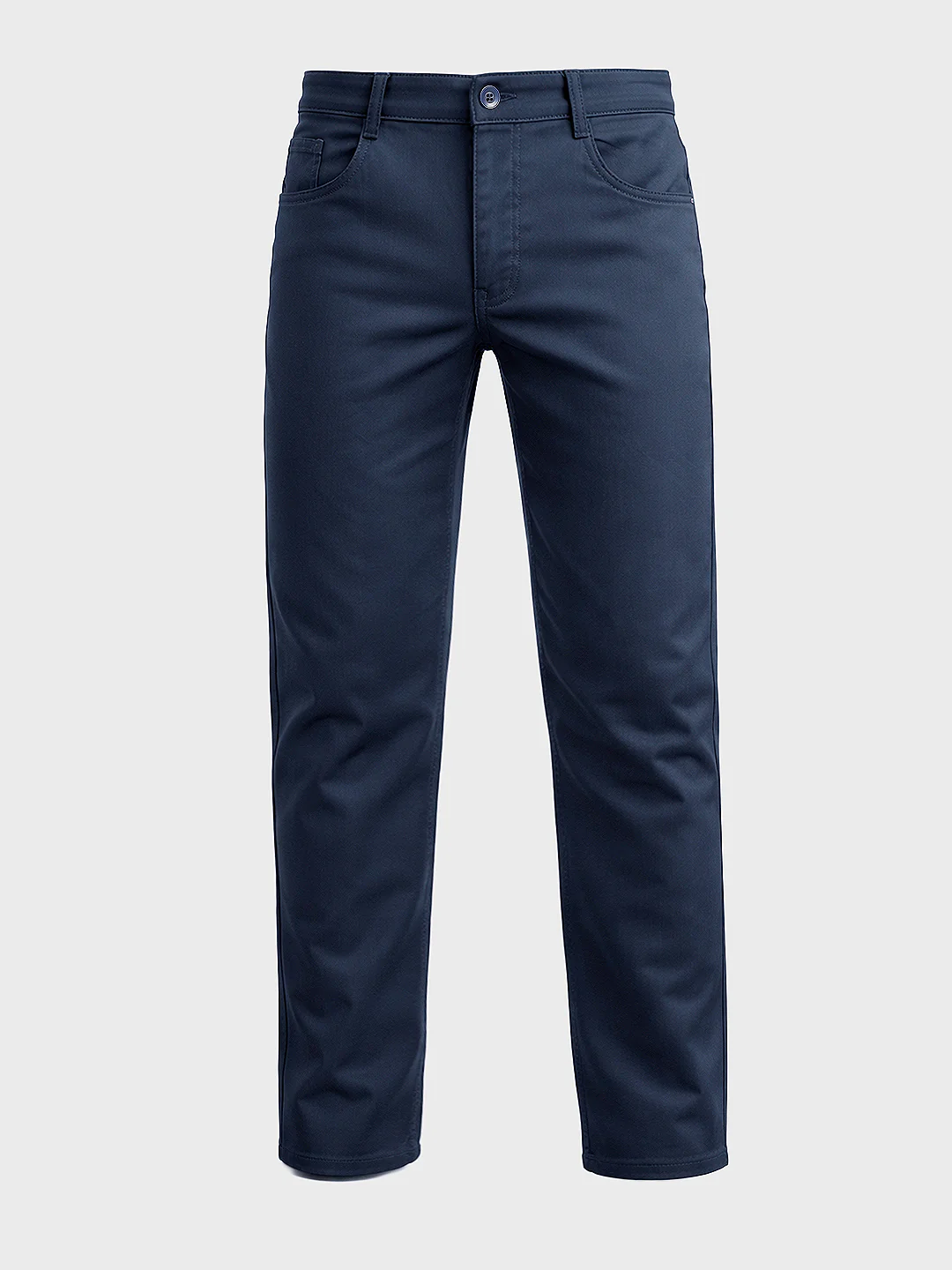 Men's Blue Regular Fit Solid Casual Chinos - Image 4