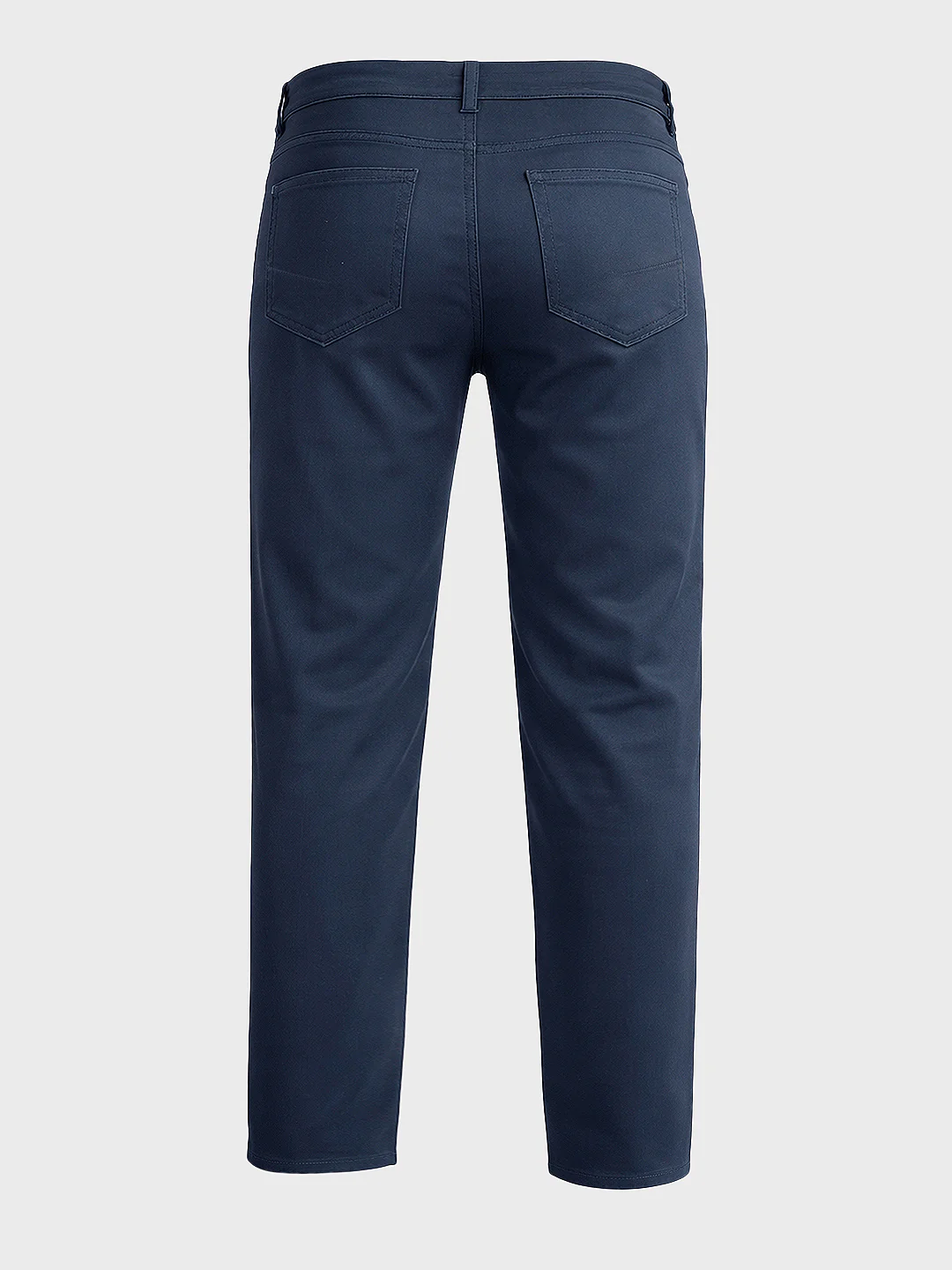 Men's Blue Regular Fit Solid Casual Chinos - Image 5